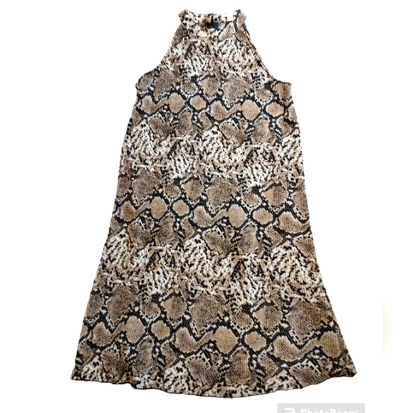 Est 1946 Snakeskin print dress pleated knit flowy comfortable dress med - Picture 1 of 8